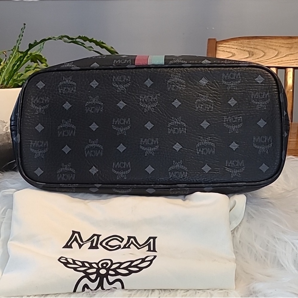 MCM Black Tote with Red and Green Stripes - Picture 4 of 15
